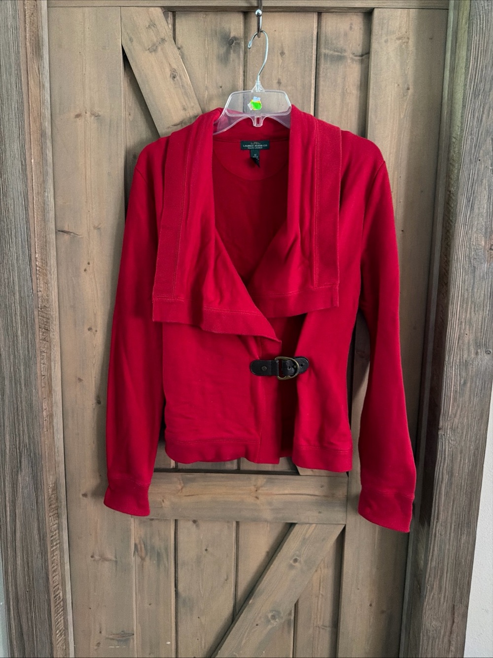 Ralph Lauren Red Shawl-Collar Belted wrap Jacket size M
